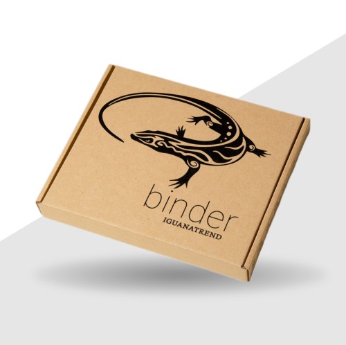 Kartonowe pudełko na binder z logo iguanatrend.