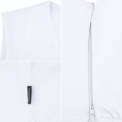 Detale bindera sport z zamkiem białego.