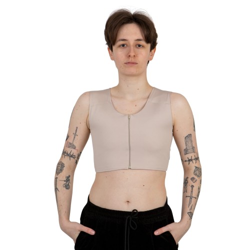 Binder Sport beige with middle sewn-in zipper