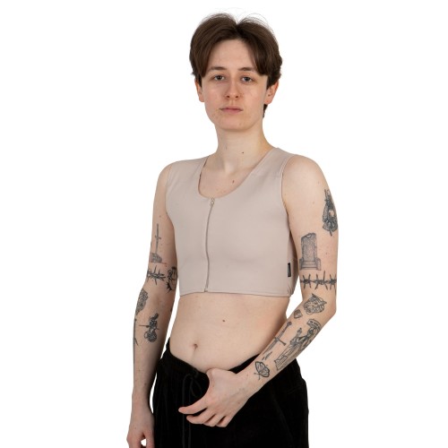 Binder Sport beige with middle sewn-in zipper