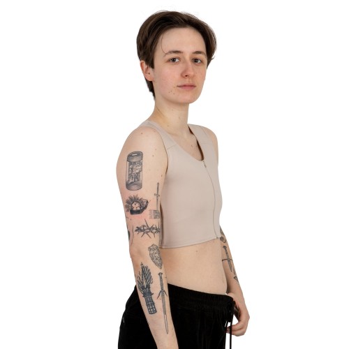 Binder Sport beige with middle sewn-in zipper