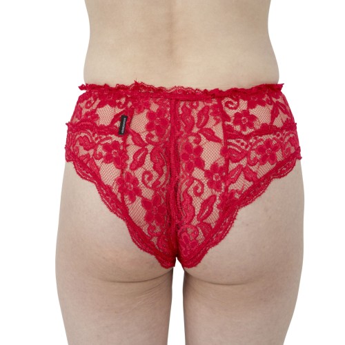 Red lace panties for trans girls – soft and breathable material