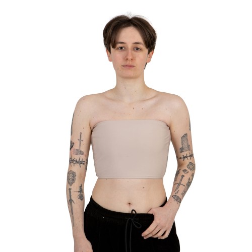 Binder Sport bez ramiączek beżowy - od przodu.