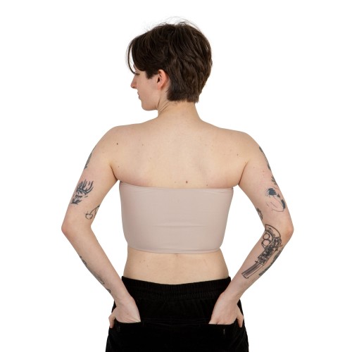 Binder Sport bez ramiączek beżowy - od tyłu.