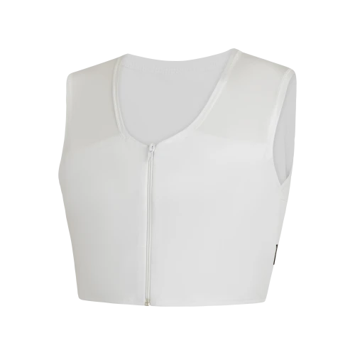 Biały binder z zamkiem – dyskretna bielizna transpłciowa, zdjęcie produktowe typu duch