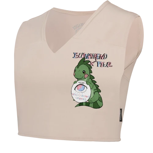 Binder Basic krótki, beżowy z kolorowym nadrukiem iguany na lewej piersi